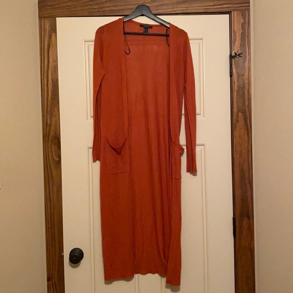 long orange duster